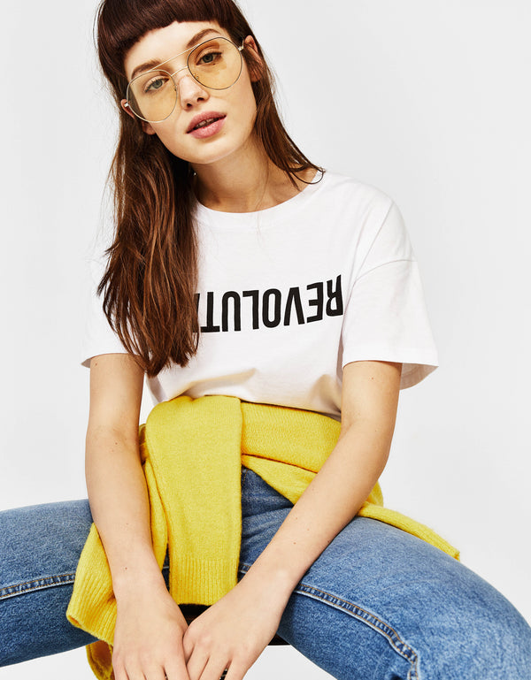 Ecologically grown cotton T-shirt with slogan